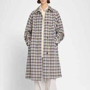 The Row The Row Tavishina Checked Silk-blend Coat
